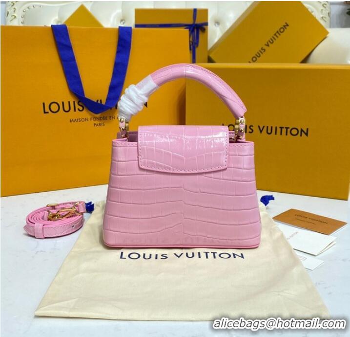 New Style Louis Vuitton crocodile skin CAPUCINES MINI M81190 pink