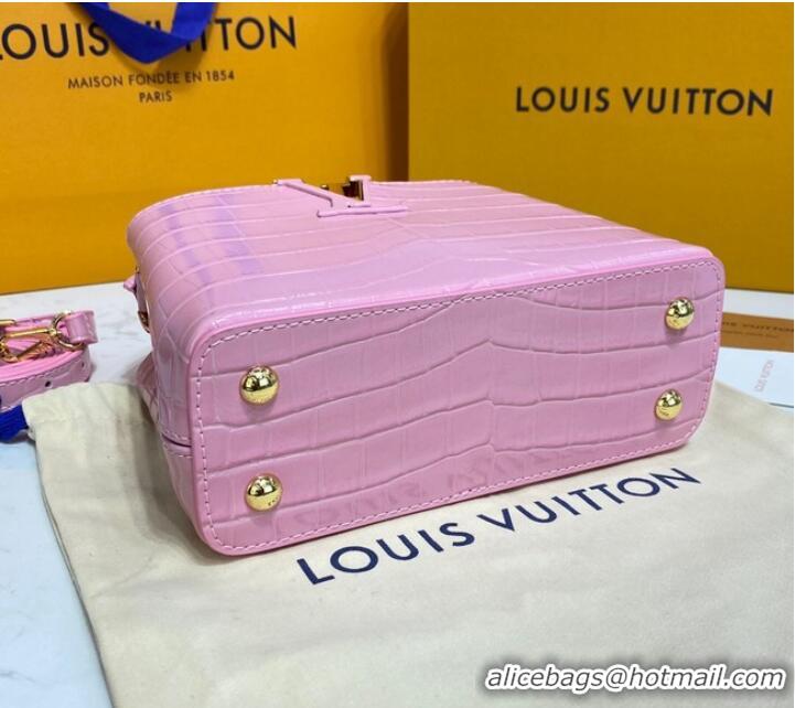 New Style Louis Vuitton crocodile skin CAPUCINES MINI M81190 pink