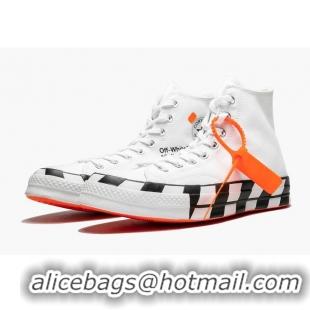 Top Quality Converse x Off-White Chuck Taylor All-Star 70s Hi CO8975 White (For Women and Men) 