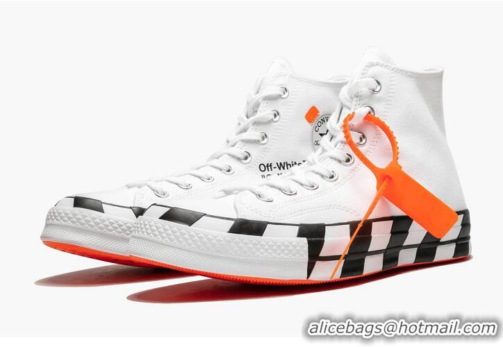 Top Quality Converse x Off-White Chuck Taylor All-Star 70s Hi CO8975 White (For Women and Men) 