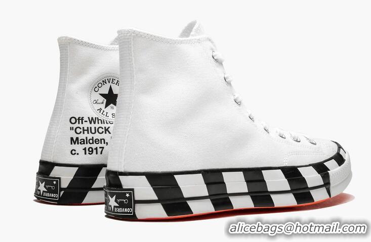 Top Quality Converse x Off-White Chuck Taylor All-Star 70s Hi CO8975 White (For Women and Men) 