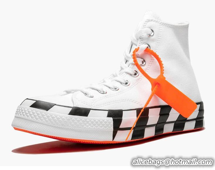 Top Quality Converse x Off-White Chuck Taylor All-Star 70s Hi CO8975 White (For Women and Men) 