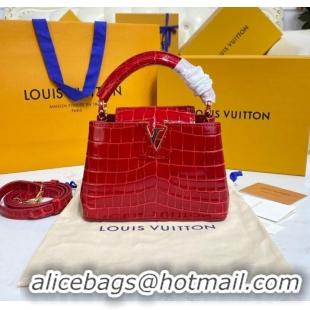 Buy Inexpensive Louis Vuitton crocodile skin CAPUCINES MINI M81190 red