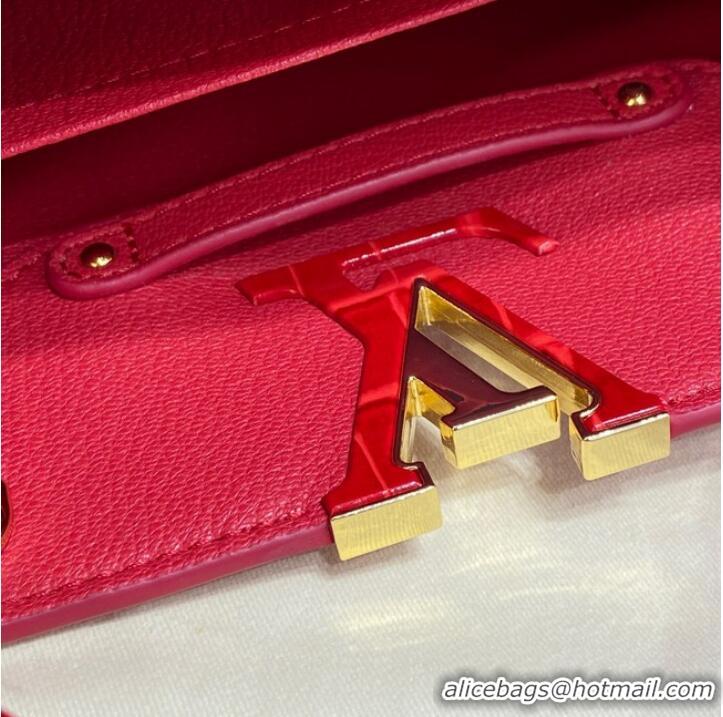 Buy Inexpensive Louis Vuitton crocodile skin CAPUCINES MINI M81190 red