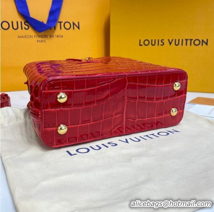 Buy Inexpensive Louis Vuitton crocodile skin CAPUCINES MINI M81190 red