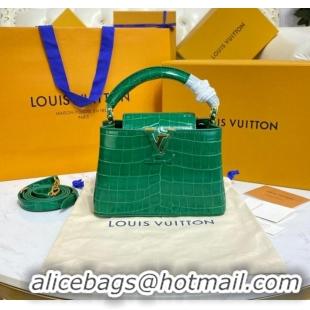 Famous Brand Louis Vuitton crocodile skin CAPUCINES MINI M81190 green