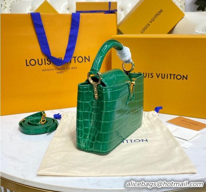 Famous Brand Louis Vuitton crocodile skin CAPUCINES MINI M81190 green