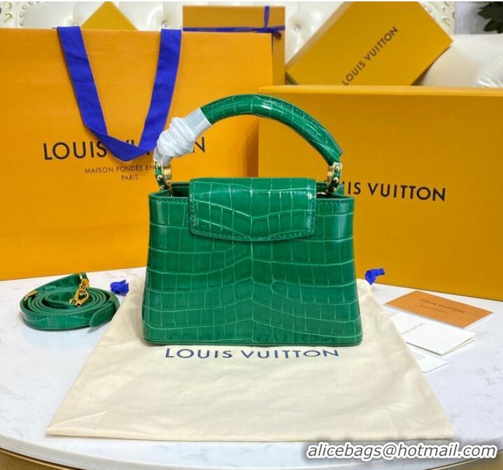 Famous Brand Louis Vuitton crocodile skin CAPUCINES MINI M81190 green