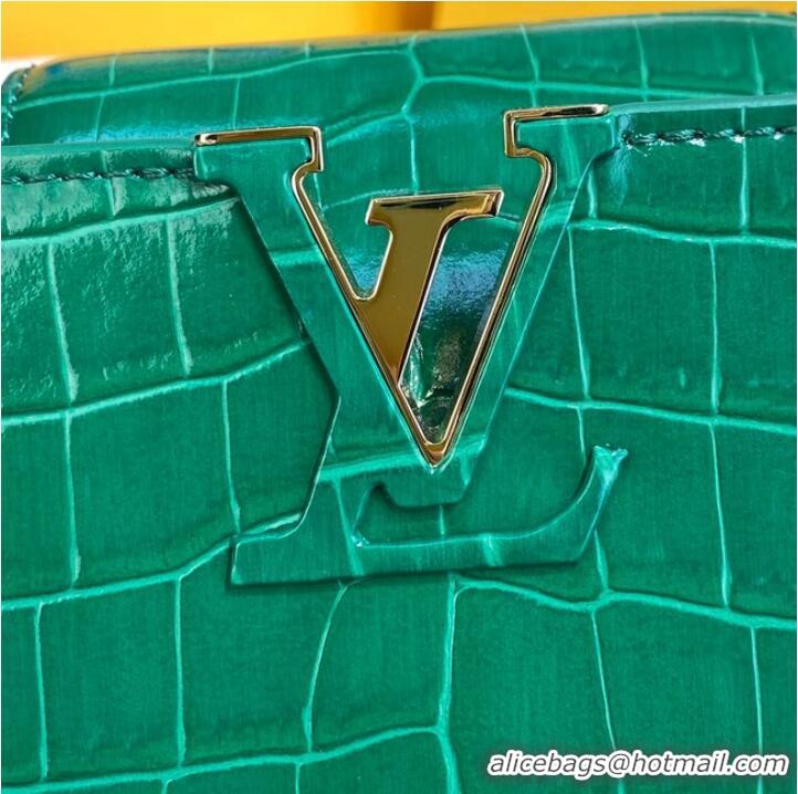 Famous Brand Louis Vuitton crocodile skin CAPUCINES MINI M81190 green