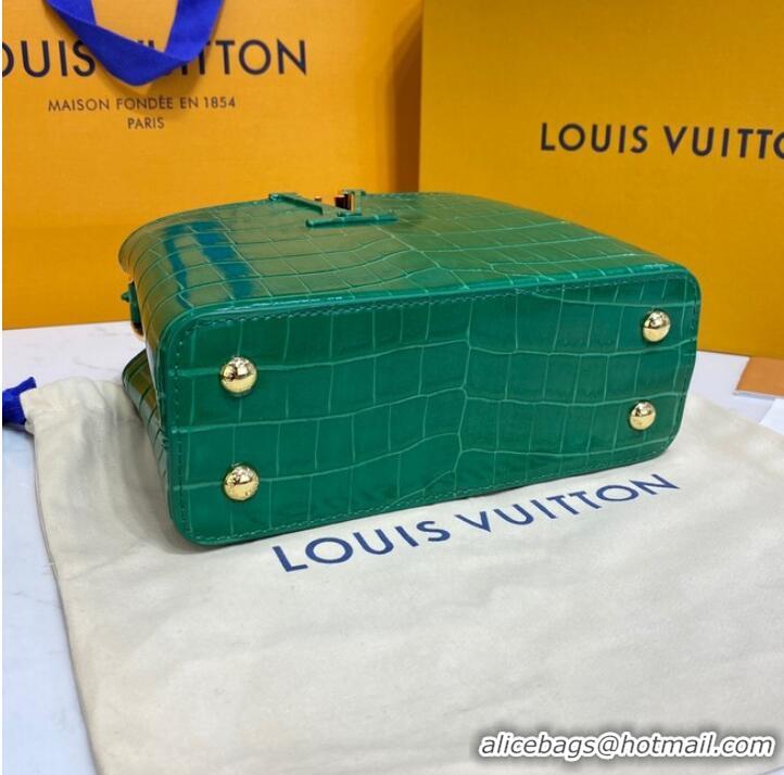 Famous Brand Louis Vuitton crocodile skin CAPUCINES MINI M81190 green