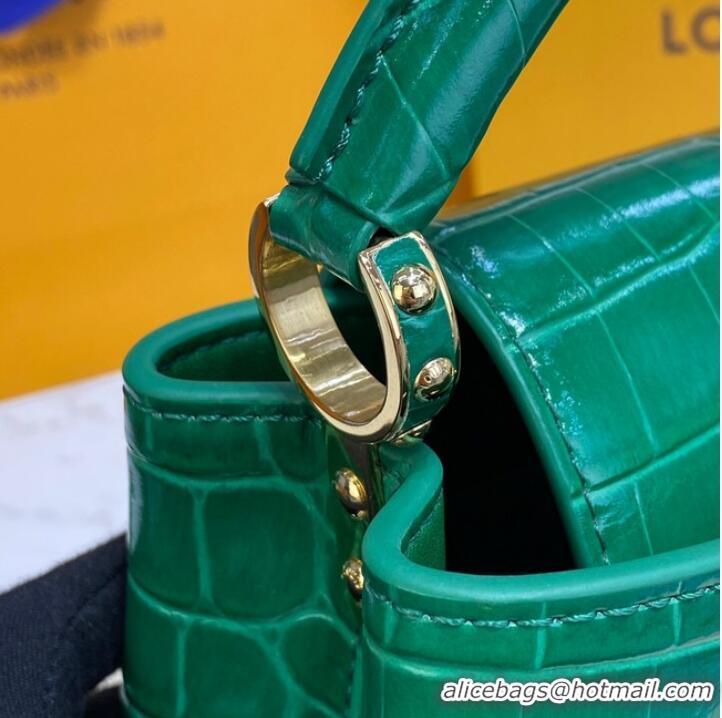 Famous Brand Louis Vuitton crocodile skin CAPUCINES MINI M81190 green