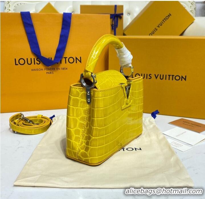 Top Quality Louis Vuitton crocodile skin CAPUCINES MINI M81190 yellow