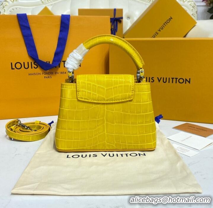 Top Quality Louis Vuitton crocodile skin CAPUCINES MINI M81190 yellow