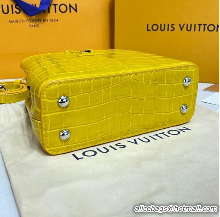 Top Quality Louis Vuitton crocodile skin CAPUCINES MINI M81190 yellow