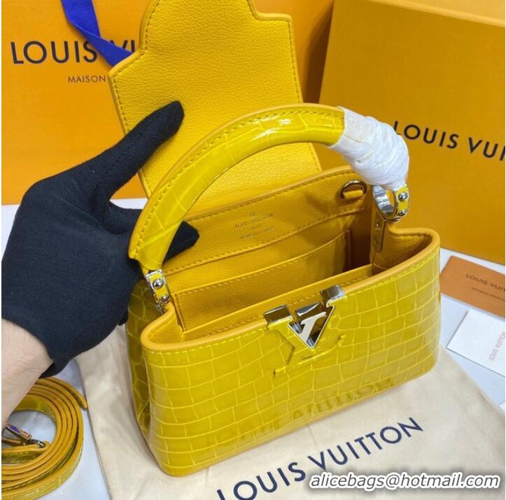 Top Quality Louis Vuitton crocodile skin CAPUCINES MINI M81190 yellow