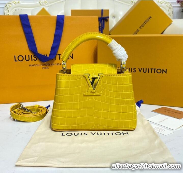 Top Quality Louis Vuitton crocodile skin CAPUCINES MINI M81190 yellow