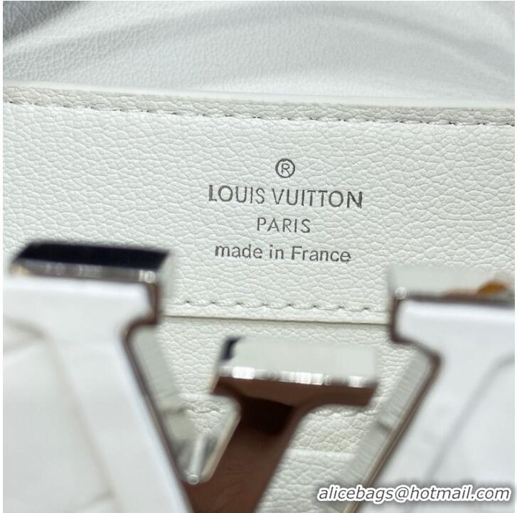 Unique Grade Louis Vuitton crocodile skin CAPUCINES MINI M81190 White