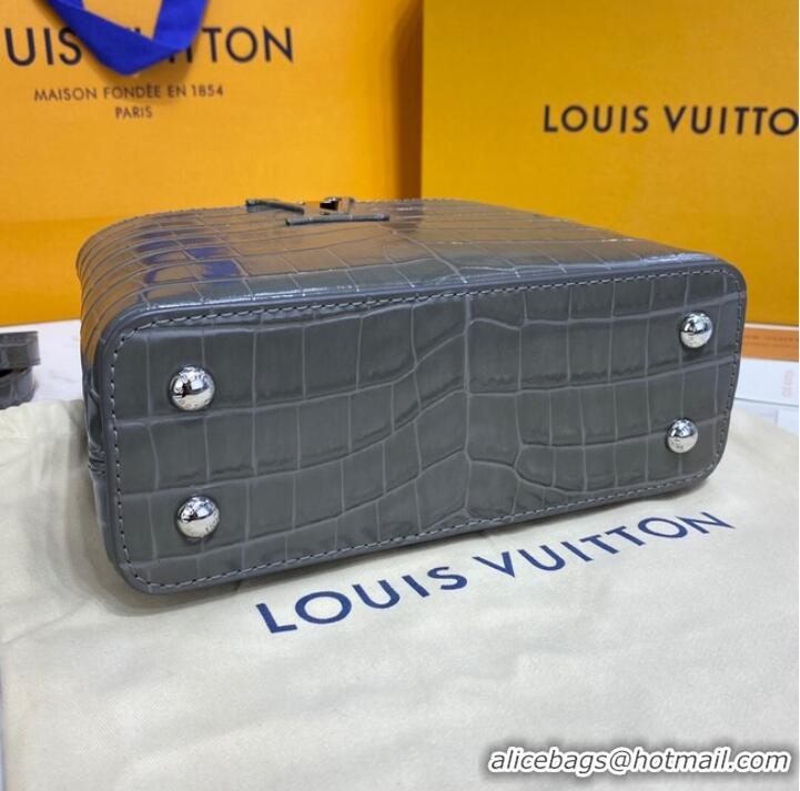 Good Taste Louis Vuitton crocodile skin CAPUCINES MINI M81190 dark gray