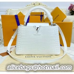 Pretty Style Louis Vuitton crocodile skin CAPUCINES M48866 white