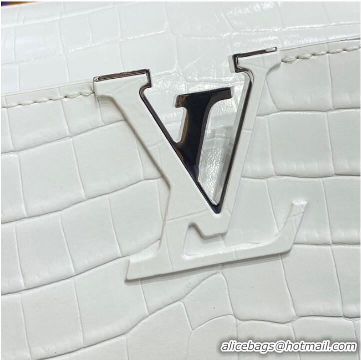 Pretty Style Louis Vuitton crocodile skin CAPUCINES M48866 white