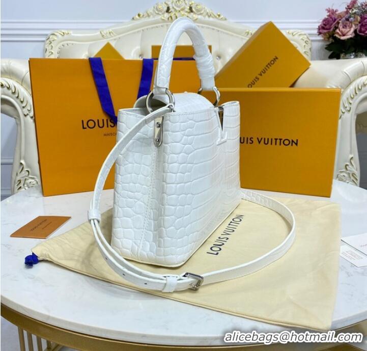 Pretty Style Louis Vuitton crocodile skin CAPUCINES M48866 white