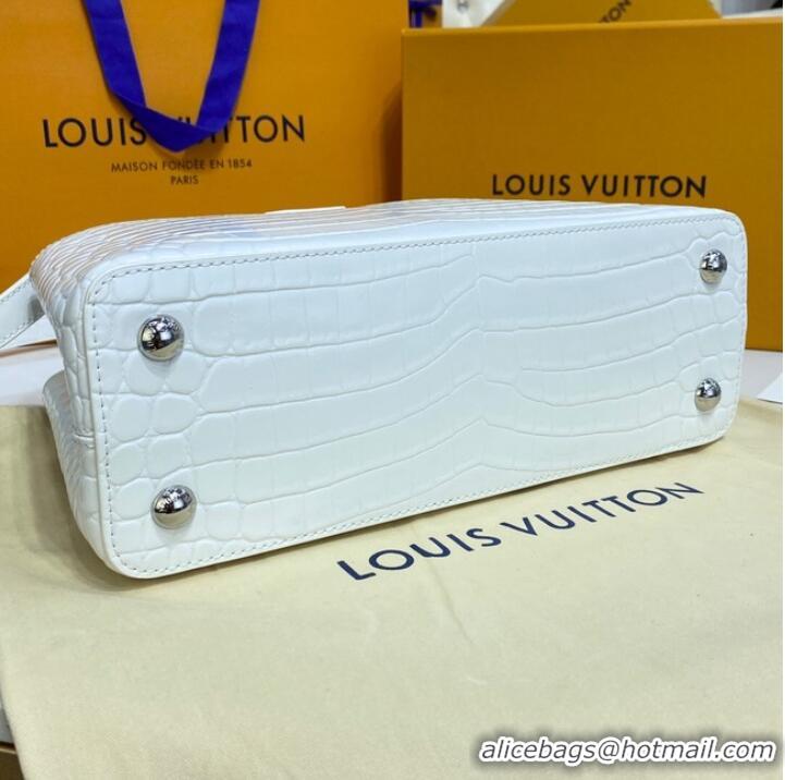 Pretty Style Louis Vuitton crocodile skin CAPUCINES M48866 white