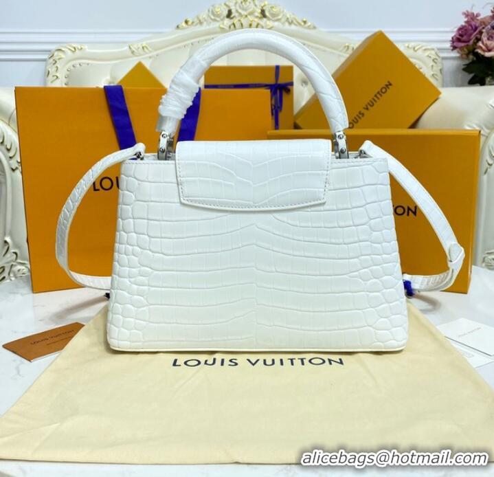 Pretty Style Louis Vuitton crocodile skin CAPUCINES M48866 white