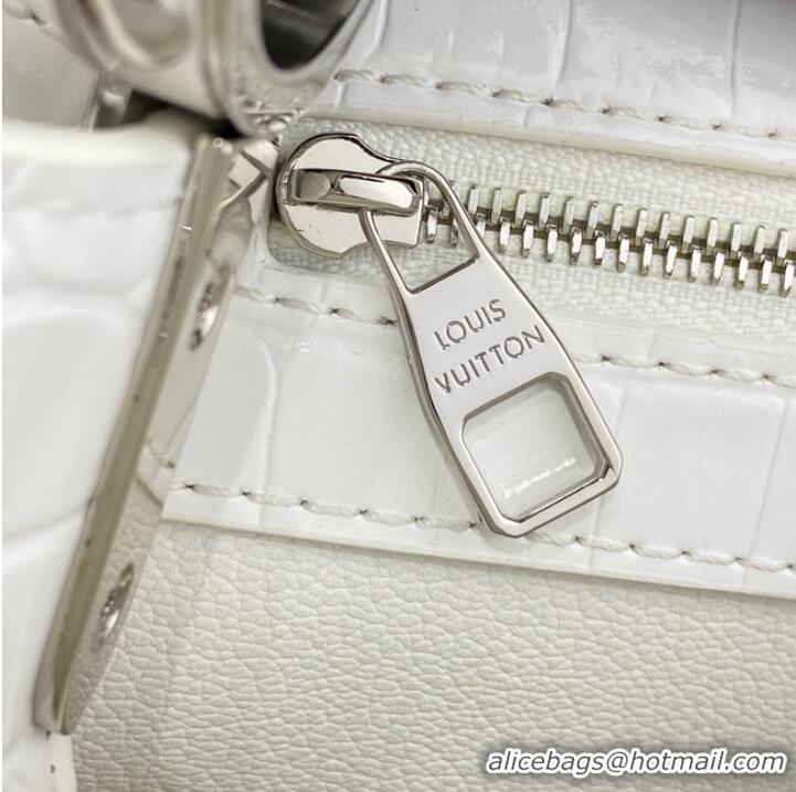 Pretty Style Louis Vuitton crocodile skin CAPUCINES M48866 white