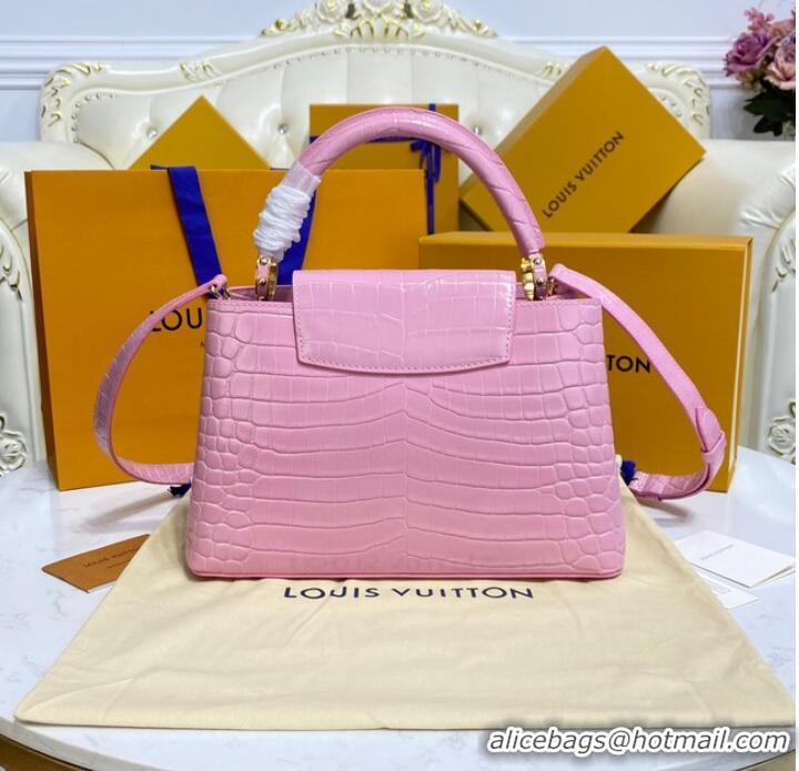 Super Quality Louis Vuitton crocodile skin CAPUCINES M48866 pink