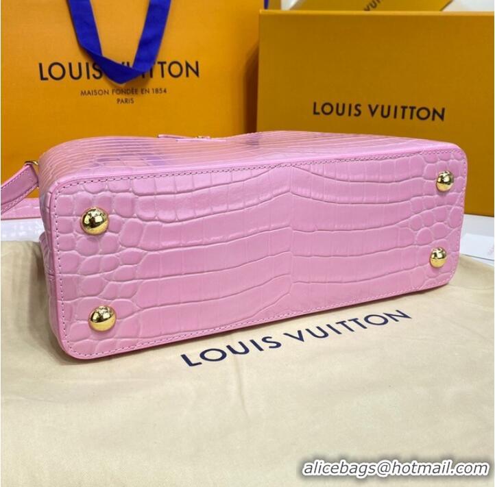 Super Quality Louis Vuitton crocodile skin CAPUCINES M48866 pink