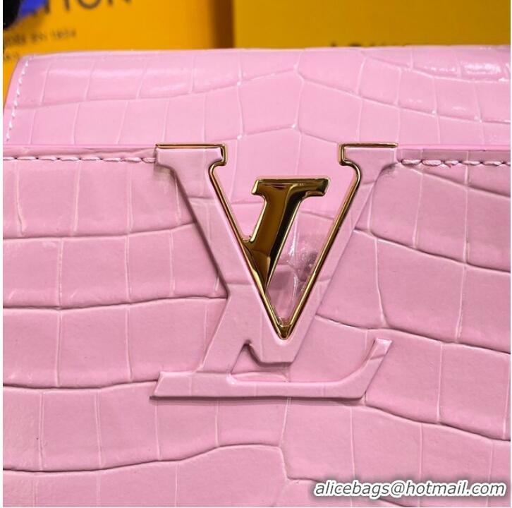 Super Quality Louis Vuitton crocodile skin CAPUCINES M48866 pink