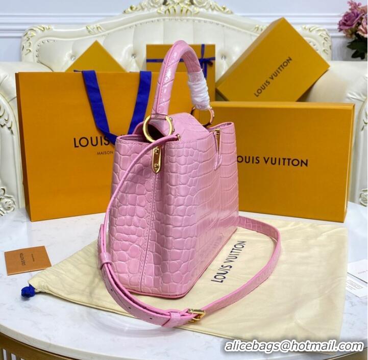 Super Quality Louis Vuitton crocodile skin CAPUCINES M48866 pink