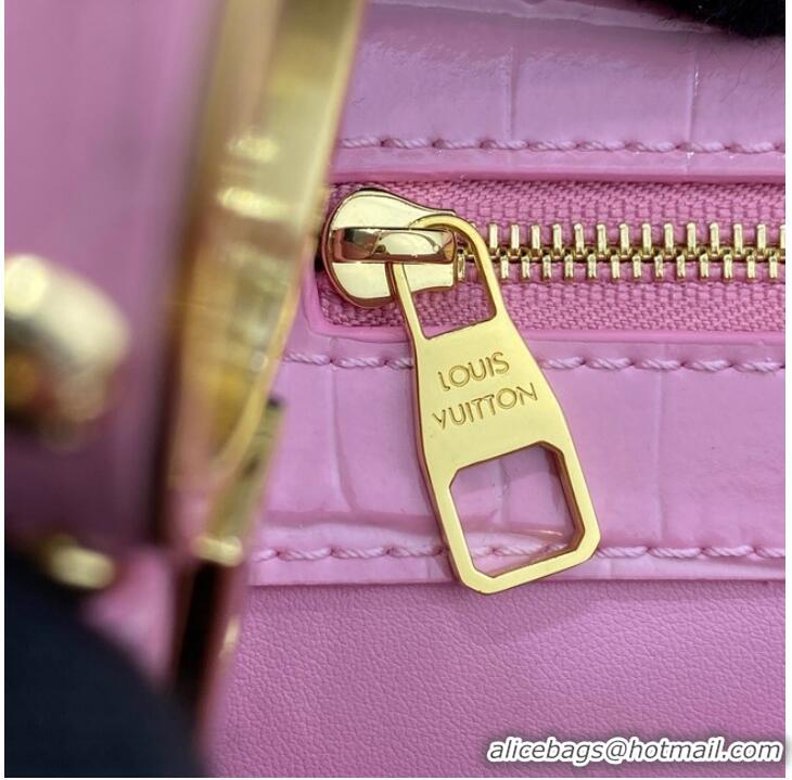 Super Quality Louis Vuitton crocodile skin CAPUCINES M48866 pink