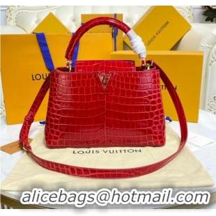 Super Quality Louis Vuitton crocodile skin CAPUCINES M48866 red