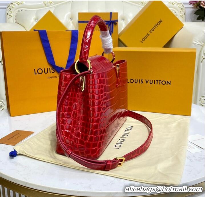 Super Quality Louis Vuitton crocodile skin CAPUCINES M48866 red