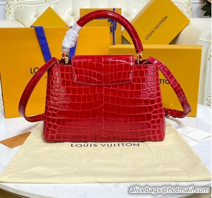 Super Quality Louis Vuitton crocodile skin CAPUCINES M48866 red