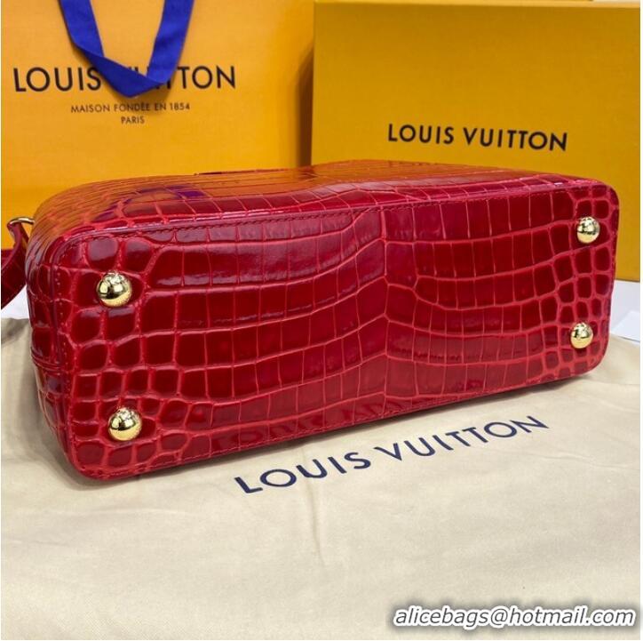 Super Quality Louis Vuitton crocodile skin CAPUCINES M48866 red