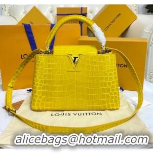 Top Quality Louis Vuitton crocodile skin CAPUCINES M48866 yelow