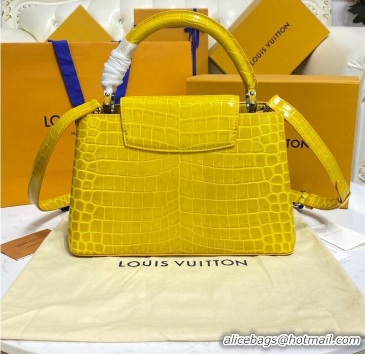 Top Quality Louis Vuitton crocodile skin CAPUCINES M48866 yelow