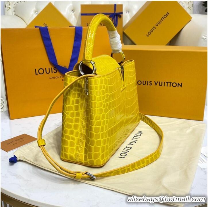 Top Quality Louis Vuitton crocodile skin CAPUCINES M48866 yelow