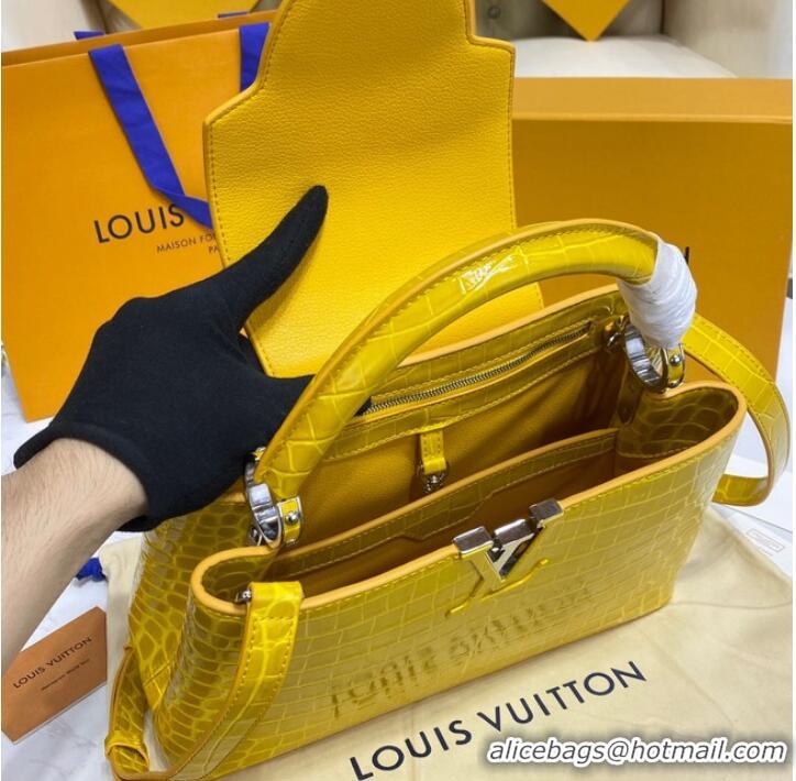 Top Quality Louis Vuitton crocodile skin CAPUCINES M48866 yelow