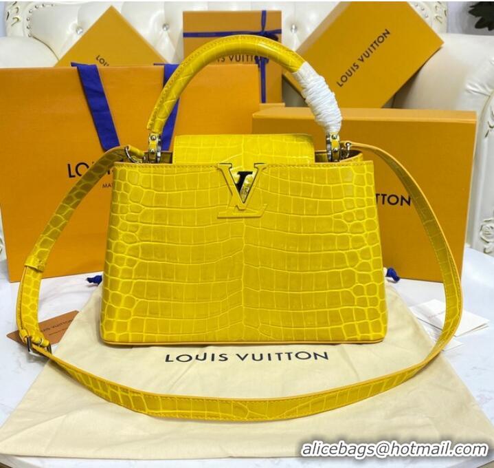 Top Quality Louis Vuitton crocodile skin CAPUCINES M48866 yelow