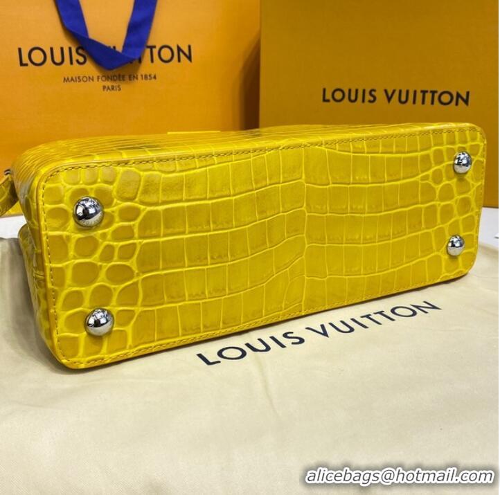 Top Quality Louis Vuitton crocodile skin CAPUCINES M48866 yelow