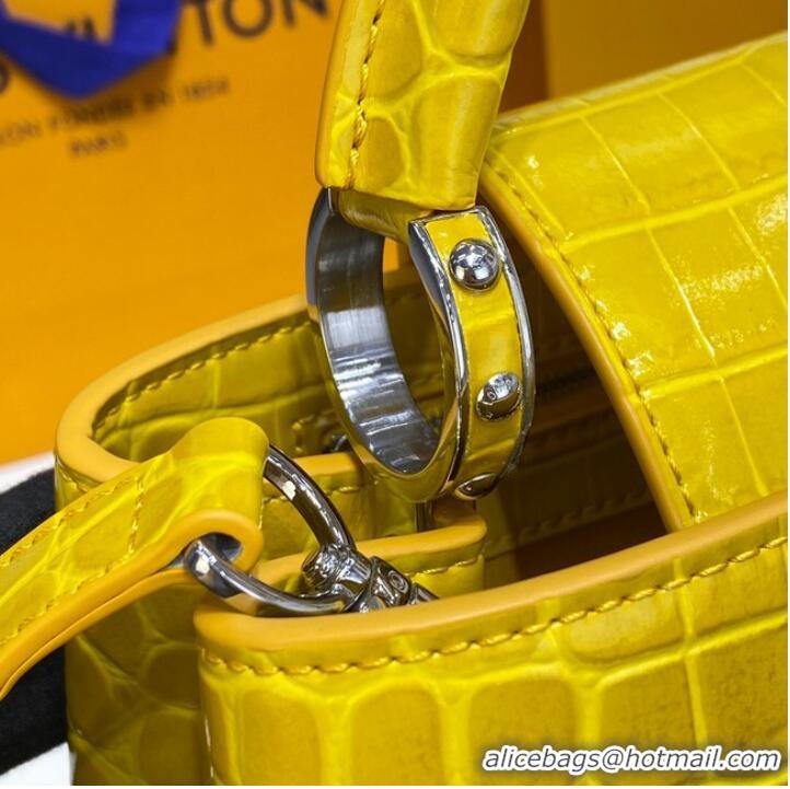 Top Quality Louis Vuitton crocodile skin CAPUCINES M48866 yelow