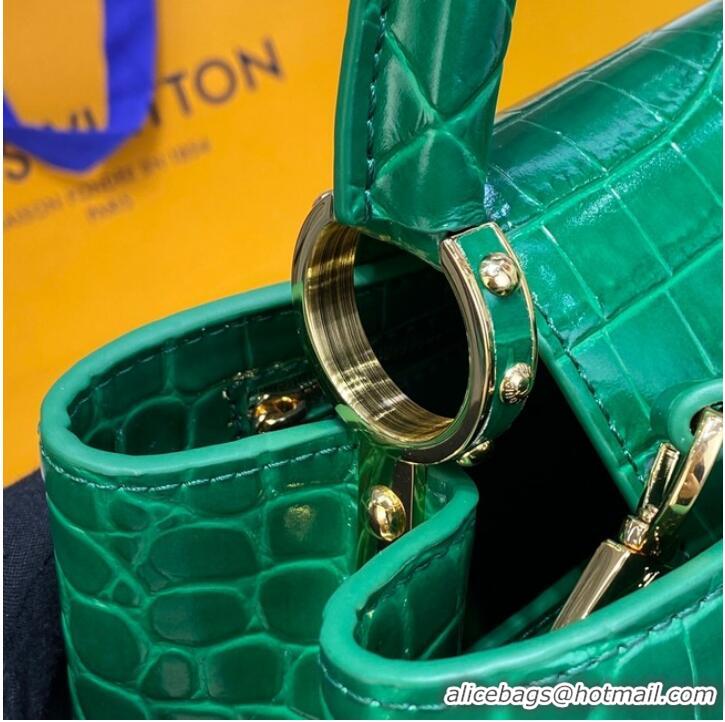 Reasonable Price Louis Vuitton crocodile skin CAPUCINES M48866 green