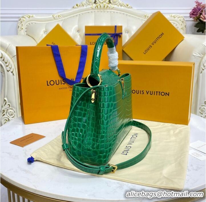 Reasonable Price Louis Vuitton crocodile skin CAPUCINES M48866 green