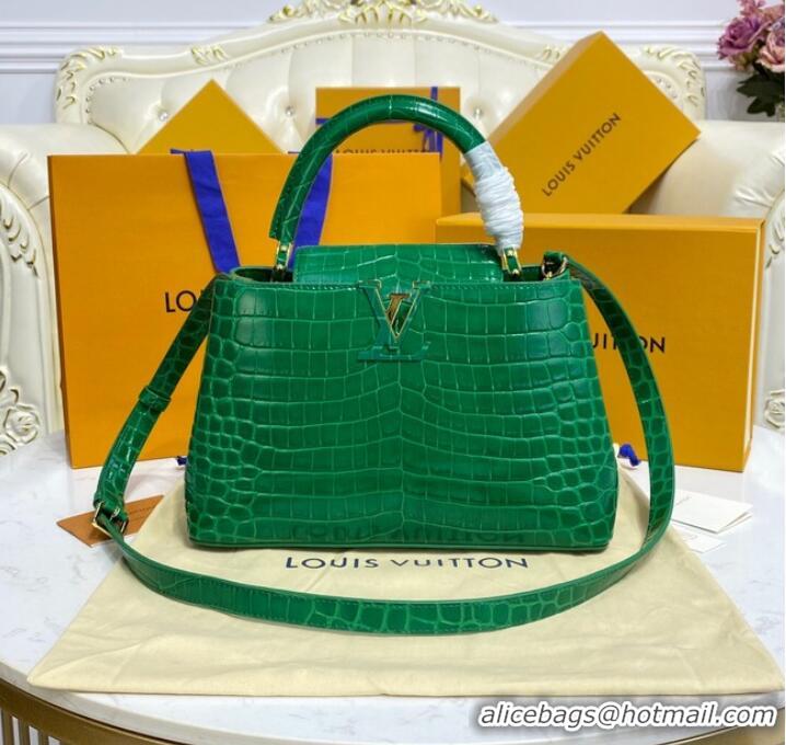 Reasonable Price Louis Vuitton crocodile skin CAPUCINES M48866 green