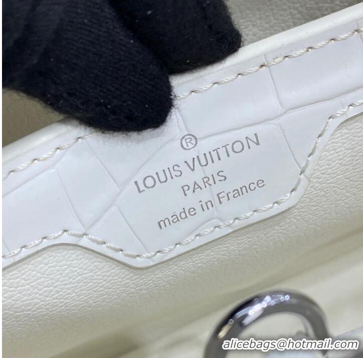 Buy New Cheap Louis Vuitton crocodile skin CAPUCINES BB M81190 white