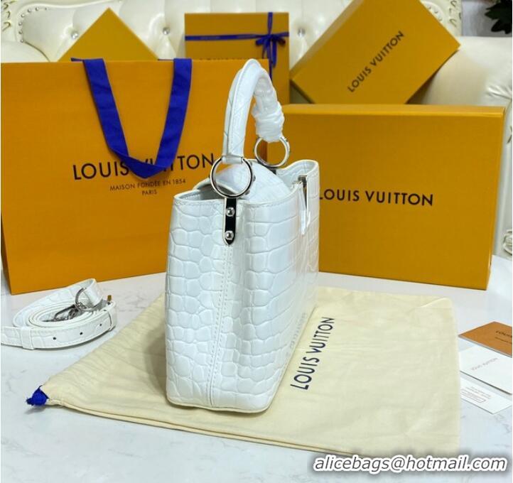 Buy New Cheap Louis Vuitton crocodile skin CAPUCINES BB M81190 white