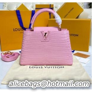 Popular Style Louis Vuitton crocodile skin CAPUCINES BB M81190 pink